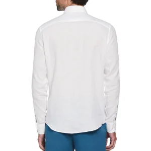 Original Penguin Washed Linen Shirt - Bright White