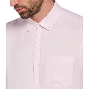 Original Penguin Washed Linen Shirt - Parfait Pink