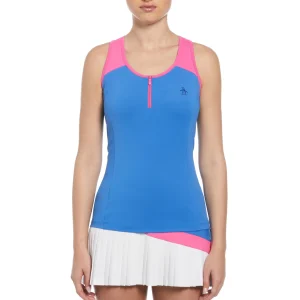 Women Original Penguin Women's Color Block Quarter Zip Tennis Tank