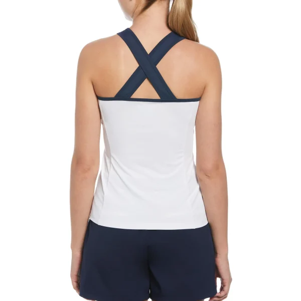 Women Original Penguin Women's Color Block Quarter Zip Tennis Tank Top