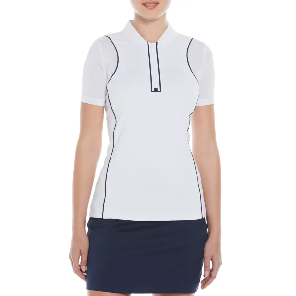 Women Original Penguin Women's Front Zip Golf Top