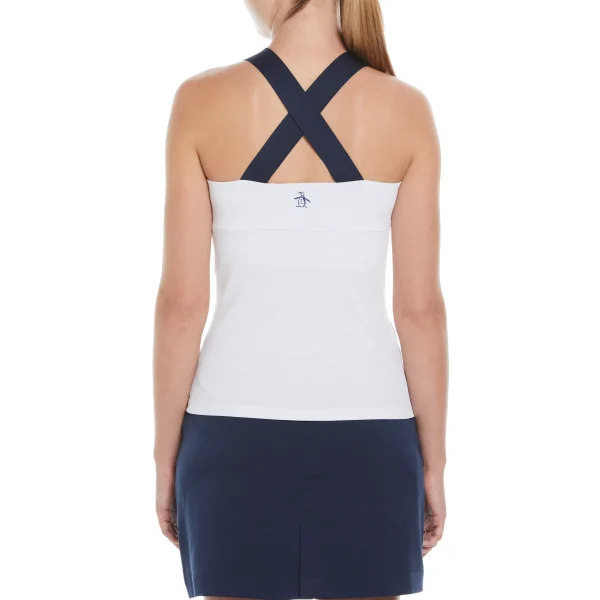 Women Original Penguin Women's Ribbed Criss Cross Tennis Tank Top