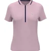 Women Original Penguin Women's Ribbed Golf Polo Shirt With Metallic Zip