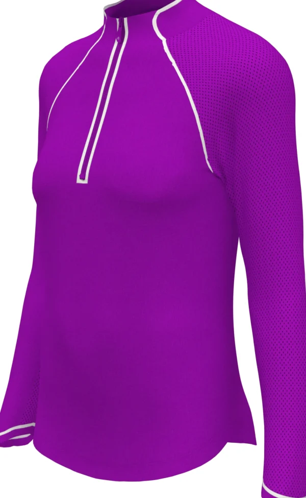 Women Original Penguin Women's Solid Sun Protection Tennis Shirt