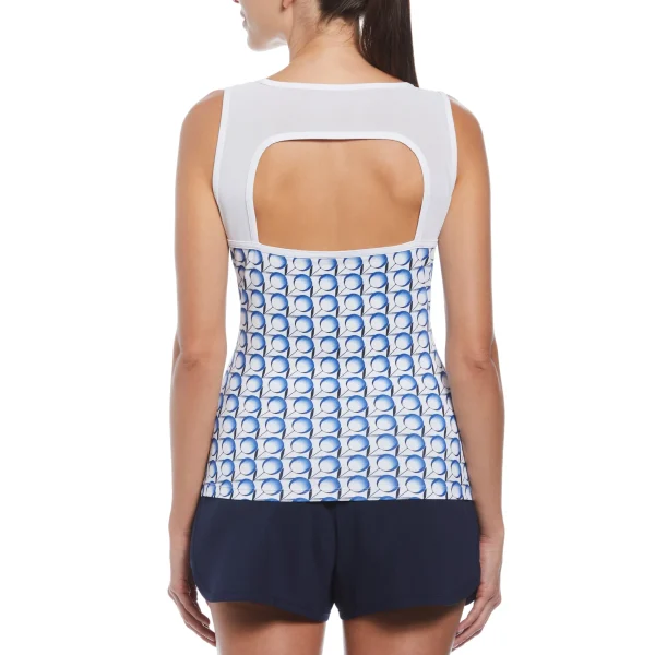 Women Original Penguin Women's Tennis Print V-Neck Tank Top