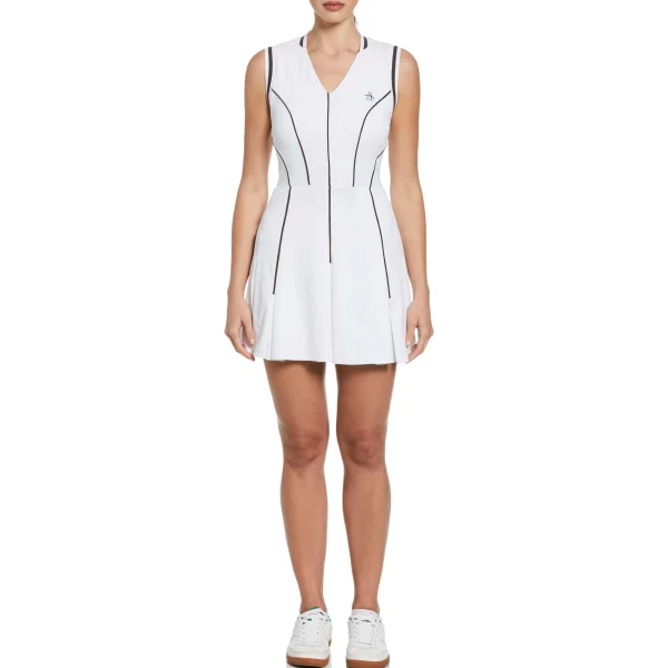 Women Original Penguin Women's V-Neck Short Sleeves Tennis Dress