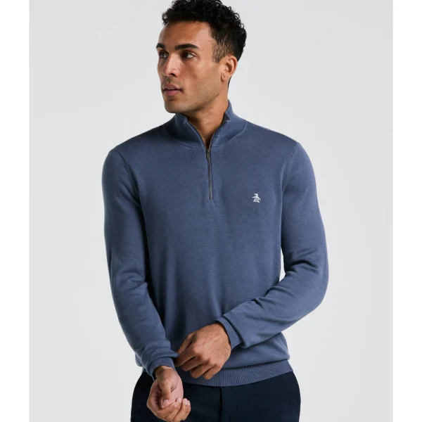 Original Penguin 1/4 Zip Cotton Jersey Sweater